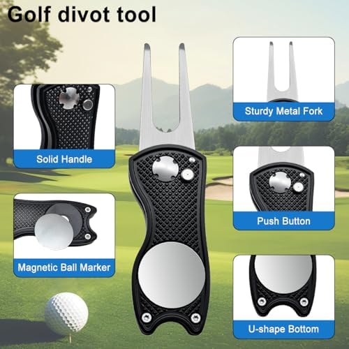 Golf Divot Repair Tool, 1 Pack, Stainless Steel Ball Marker Switchblade - Image 3