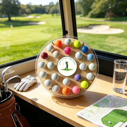 Golf Ball Display Rack, 24 Pieces Wood Acrylic Golf Ball Display case. - Image 5