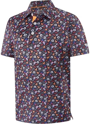 Mens Golf Shirt Short Sleeve Dry Fit Print Moisture Wicking Performance by FTFENTENG