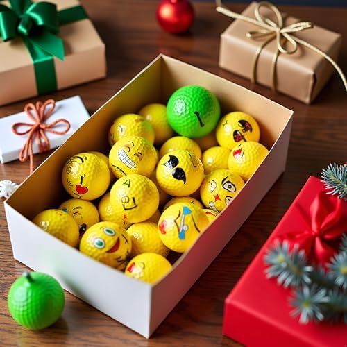 Lightahead USGolfer – Set of 12 Unique Emoticon Fun Putting Practice Golf Balls - Image 3