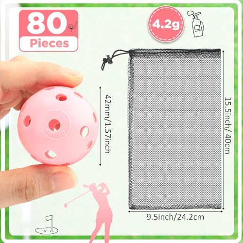 MiniInflat 80 Pcs Practice Golf Balls Plastic 42mm - Image 2