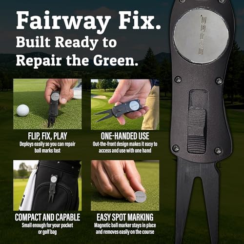 Sarge Eagle Golf OTF Divot Repair Tool, Magnetic Ball Marker, Club Rest - Image 4