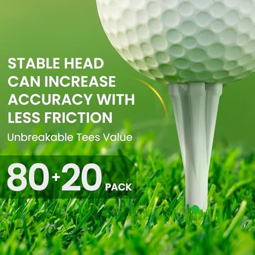 FINGER TEN Golf Tees Plastic 100 Pack - Image 2