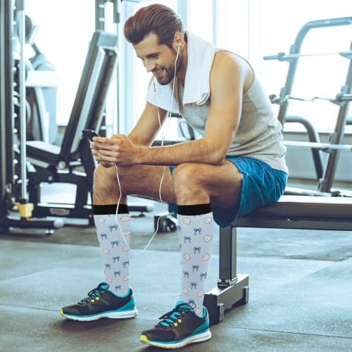 White Baseballs Stitching Compression Sock - Image 6