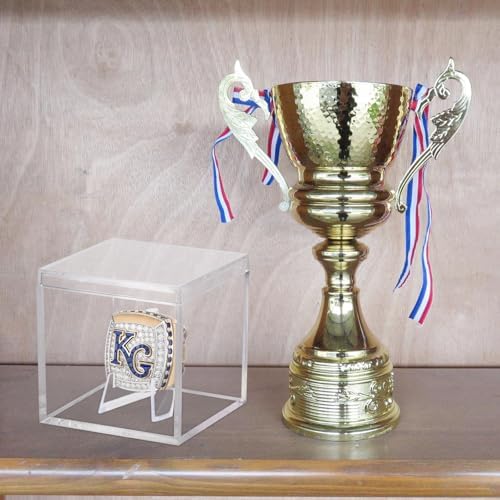 3 Pack Championship Ring Display Case Clear Acrylic Display Case Mini Football - Image 4