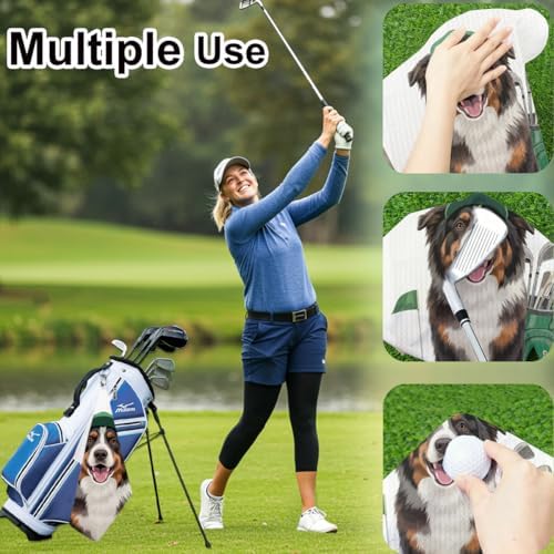 Australian Shepherd Golf Towel, Dog Gifts Waffle Weave Decorative - Image 4