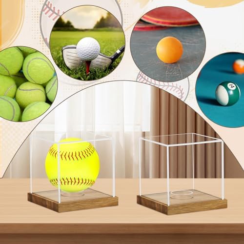 2 Pack Clear Acrylic Softball Display Case - Image 3