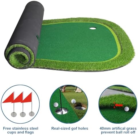 Golf Putting Green Mat, Golf Practice Training Mat - Image 6