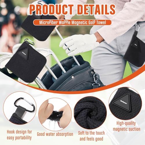 Batiyeer 3 Pack Small Golf Towels - Image 4
