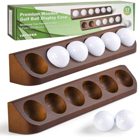 Tapeera 2-Pack Golf Ball Display Case Wall Mount by TAPEERA