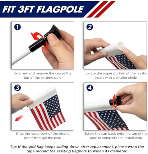 KINGTOP USA Mini Golf Flags, 6 x 8 in, Double-Sided, 3 Pack - Image 4
