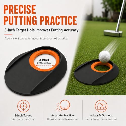 Golf Putting Practice Cup, Rubber Target, 3-Inch Center Opening - Image 2
