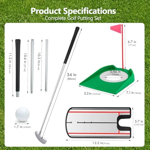 Golf Putting Practice Set, Detachable 2 Way Putter - Image 5