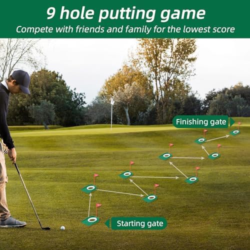 9 Pcs Golf Putting Cup with Flag, Practice Training Aids - Image 6
