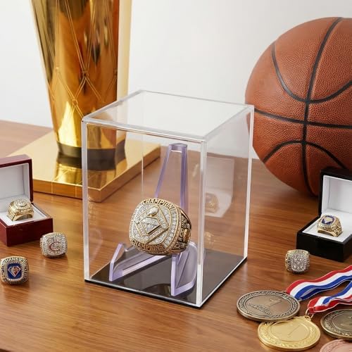 Hooqict Championship Ring Display Case Clear Acrylic Ring Case Display Box UV - Image 5
