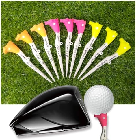 BIRDIE79 High Path Golf Tees, 5° Launch, Adjustable Height, 9 Pack by Birdie79Golf