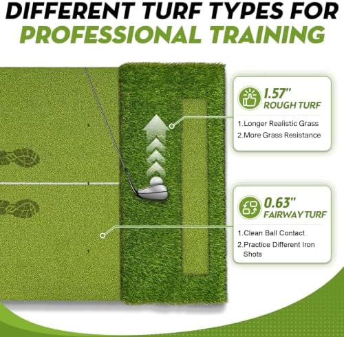 6x4ft Premium Golf Hitting Mat Dual/Tri-Turf - Image 4