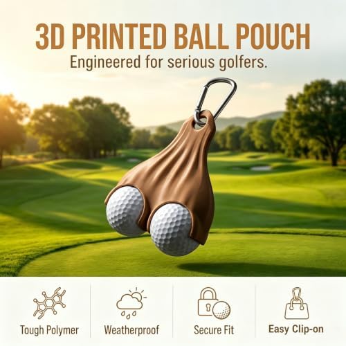 3D Printed Golf Ball Holder Sack – Funny Clip-On Pouch - Image 5