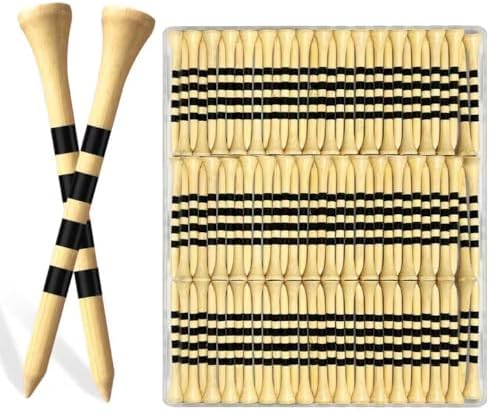 100 Pcs 3-1/4" Natural Bamboo Golf Tees, Biodegradable by ATTRACTIVE