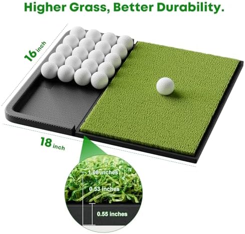 Golf Hitting Mat with Integrated Ball Tray, Foldable Golf Practice Mat with - Image 4