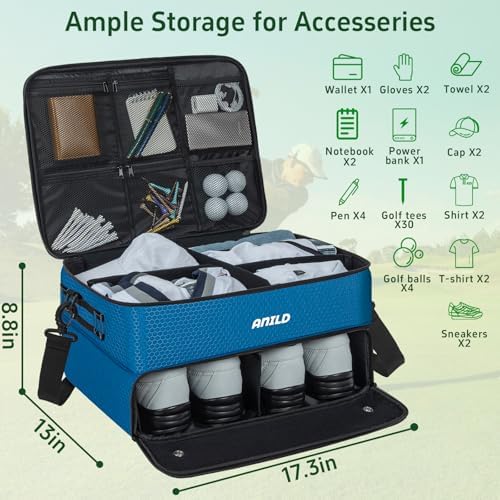 ANILD Golf Trunk Organizer, 2 Layer Golf Storage Case - Image 2