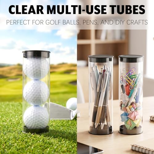 3 Pcs Clear Golf Ball Tubes, Golfball Holder Plastic Storage Box - Image 6