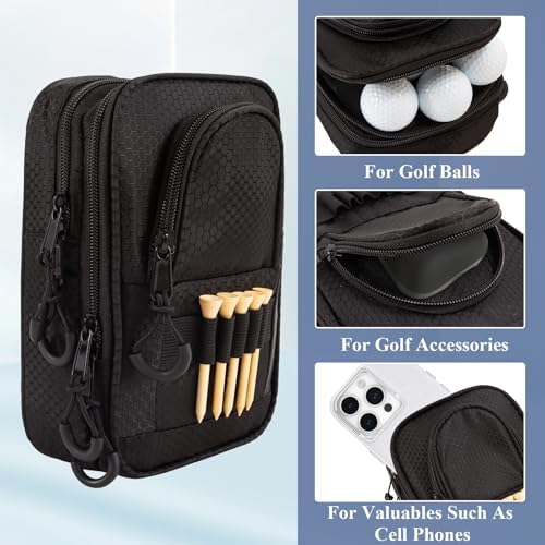 Golf Valuables Pouch for Men, Golf Balls Bag, Store 12-15 Balls, Using - Image 3