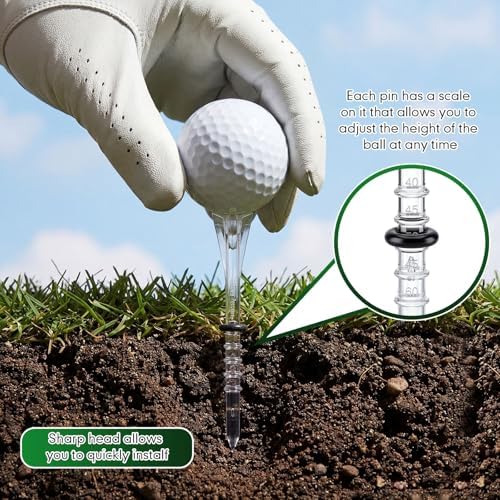100 Pcs 4 Prong Anti-Slip Golf Tees 3-1/4" Adjustable Plastic Golf Tees - Image 4