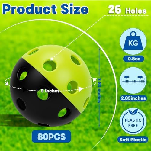 Coopay 24/80 Pack Practice Baseball SoftBalls Plastic Training Balls - Image 2