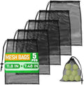 Jambala Mesh Drawstring Bags 5 Pcs, Nylon Net Sacks, 11.8 x 7.48 In by Jambala