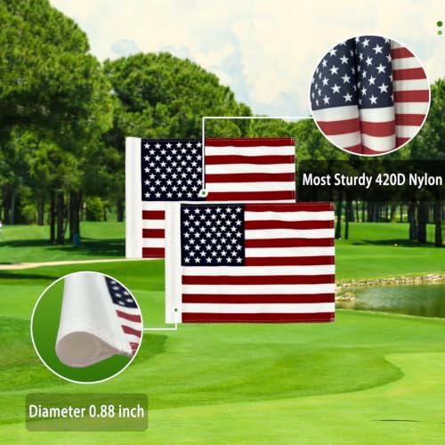 AZCOVER 2 Pack USA Golf Flag 14X20 Inch - Image 5