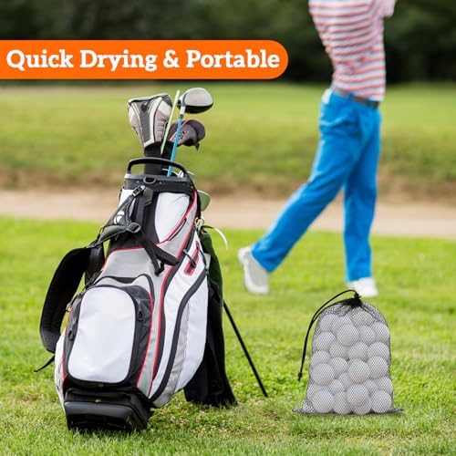 4 Pack 2 Sizes Golf Ball Bags Mesh Drawstring Bag Nylon Golf Ball Storage Bag - Image 5