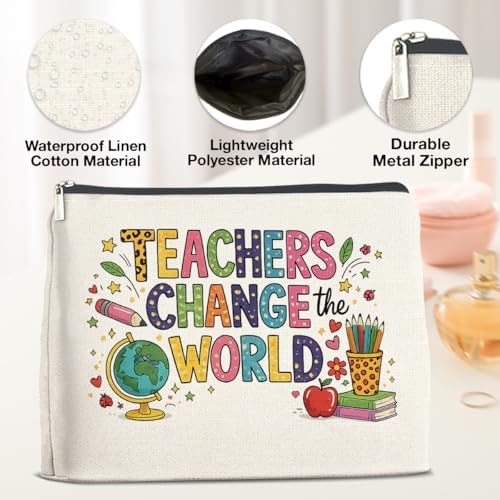 Teacher Gift Makeup Bag, Teacher Appreciation Cosmetic Pouch - Image 3