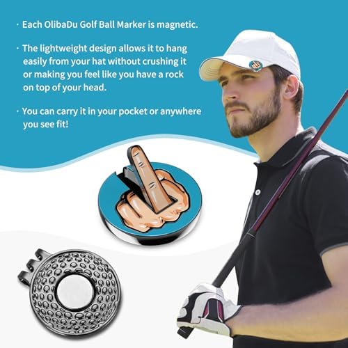 Premium Magnetic Middle Finger Golf Ball Marker Cap Clip Set - Image 4