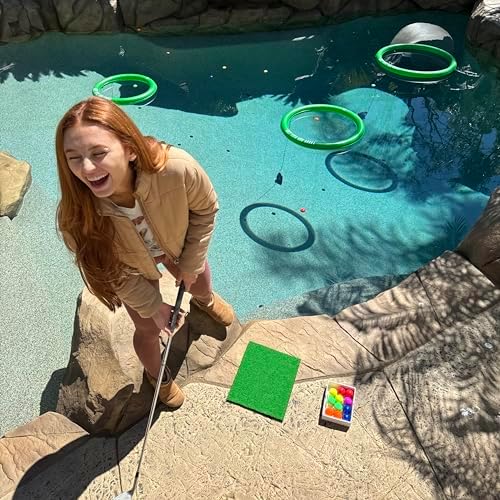Floating Golf Green for Pool, Putting Turf Mat, Real Floating Golf Balls - Image 5