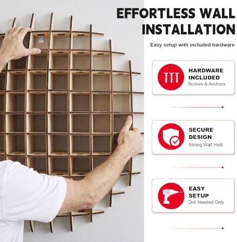 Wall Mount Golf Ball Display Rack Holds 78 Balls - Image 2