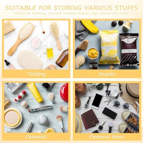 BuyCard 2 Pcs Chenille Letter Patch Clear Travel Bags, Preppy PVC&Nylon Makeup - Image 4