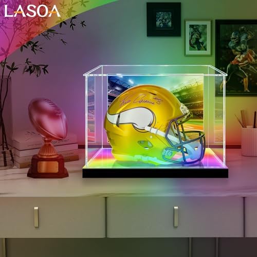 LASOA Helmet Display Case with RGBW LED Light, Self-Assembly Acrylic Display Box - Image 3