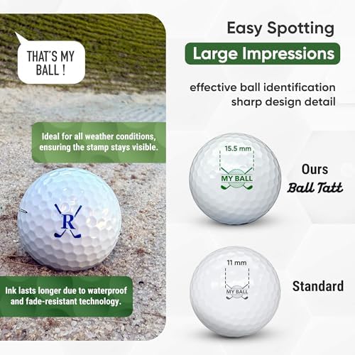 Golf Ball Stamp Personalized Monogram Initial Self-Inking Marker Quick Dry - Image 3