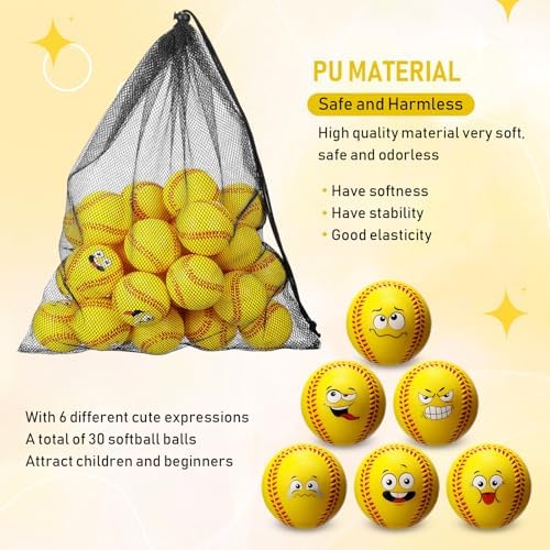 Blulu 30 Pack Foam Baseballs 9 Inch Face Softballs Foam - Image 3