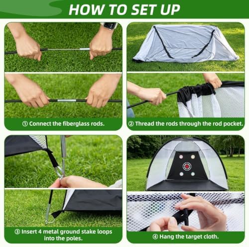 Golf Practice Net, 10 x 7ft 600D Golf Net - Image 4