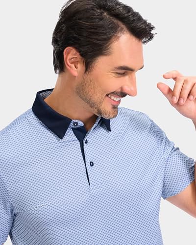Obla Men's Golf Shirt Short Sleeve Dry Fit Collared Polo Shirts - Image 3
