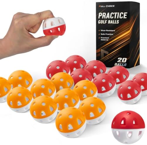 Wear-Resistant Practice Golf Balls, High Visibility by FULLCHOICE