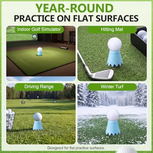 Foilswirl Golf Simulator Tees, 8 Fixed Heights Indoor Golf Mat Tees - Image 6