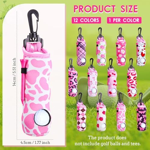 WILLBOND 12 Pcs Golf Ball Pouch, Tee Holder - Image 3