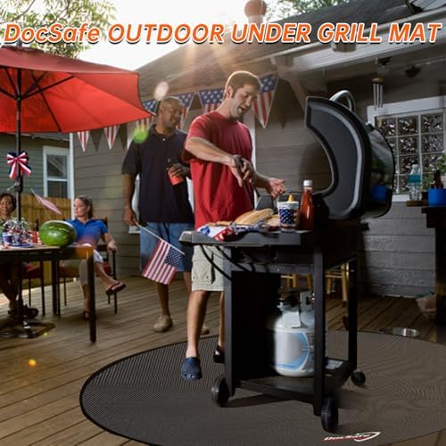 DocSafe 48" Round Fire Pit Mat, 4-Layer Fireproof Under Grill Mat Heat - Image 2