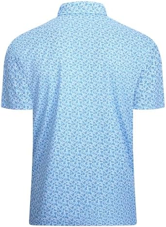 Alex Vando Mens Golf Shirt Moisture Wicking Classic Print Golf Shirts - Image 3