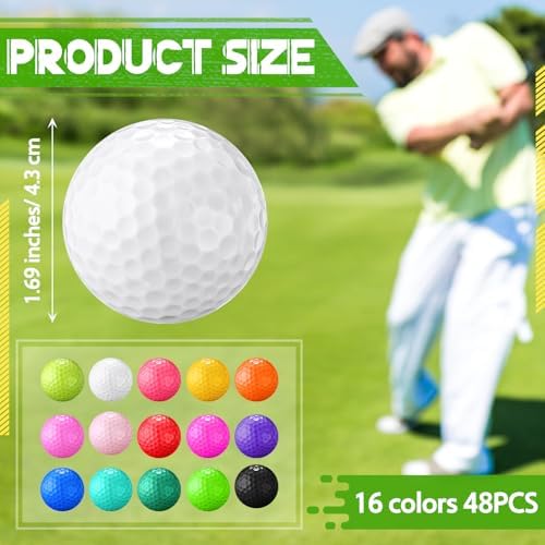 Vinsot 48 Pcs Golf Balls Bulk Solid Rubber Golf Soft Training Balls - Image 2