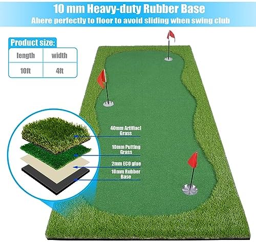 Golf Putting Green Mat, Golf Practice Training Mat - Image 4