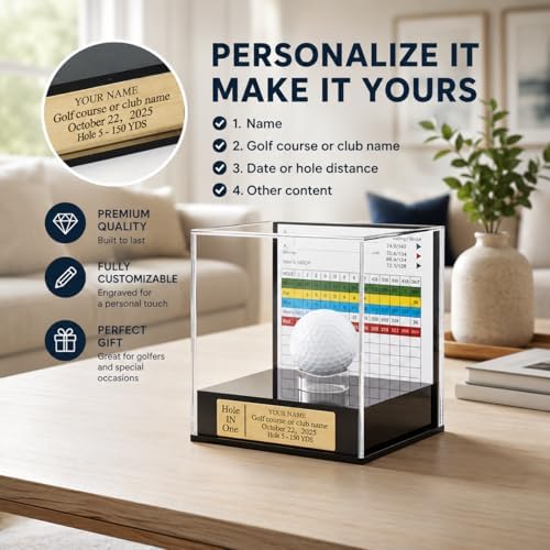 Personalized Golf Ball & Scorecard Display Case - Image 3